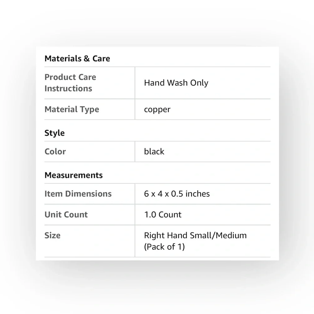new Copper Compression ✪ Right Hand Wrist Brace ✪ Black ✪ Small Med ✪ Heal Pain